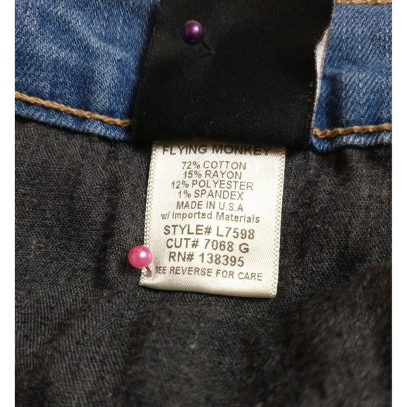 Flying Monkey Jeans Distressed Slim Boyfriend Denim L7598 Size 24 - Picture 10 of 10